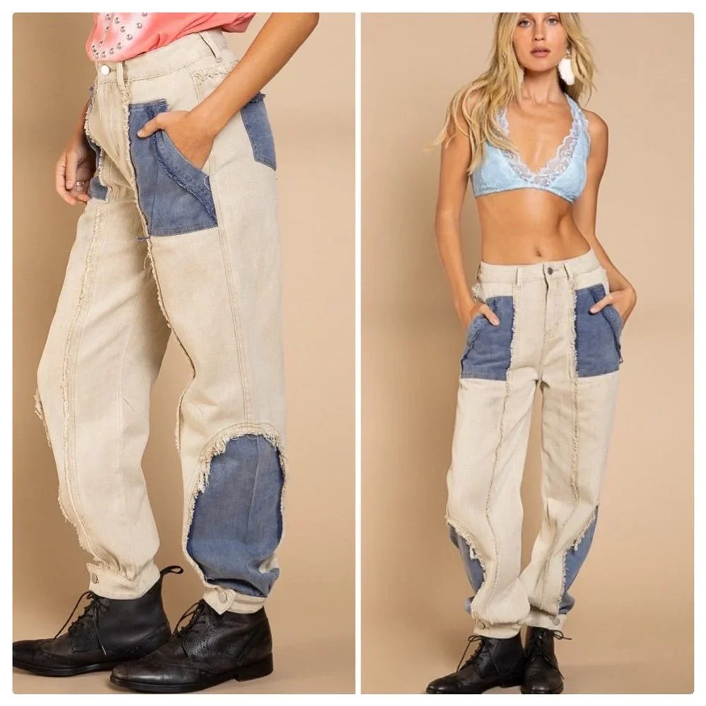 POL Jogger Jean-Patch Pants - Picture 1 of 8